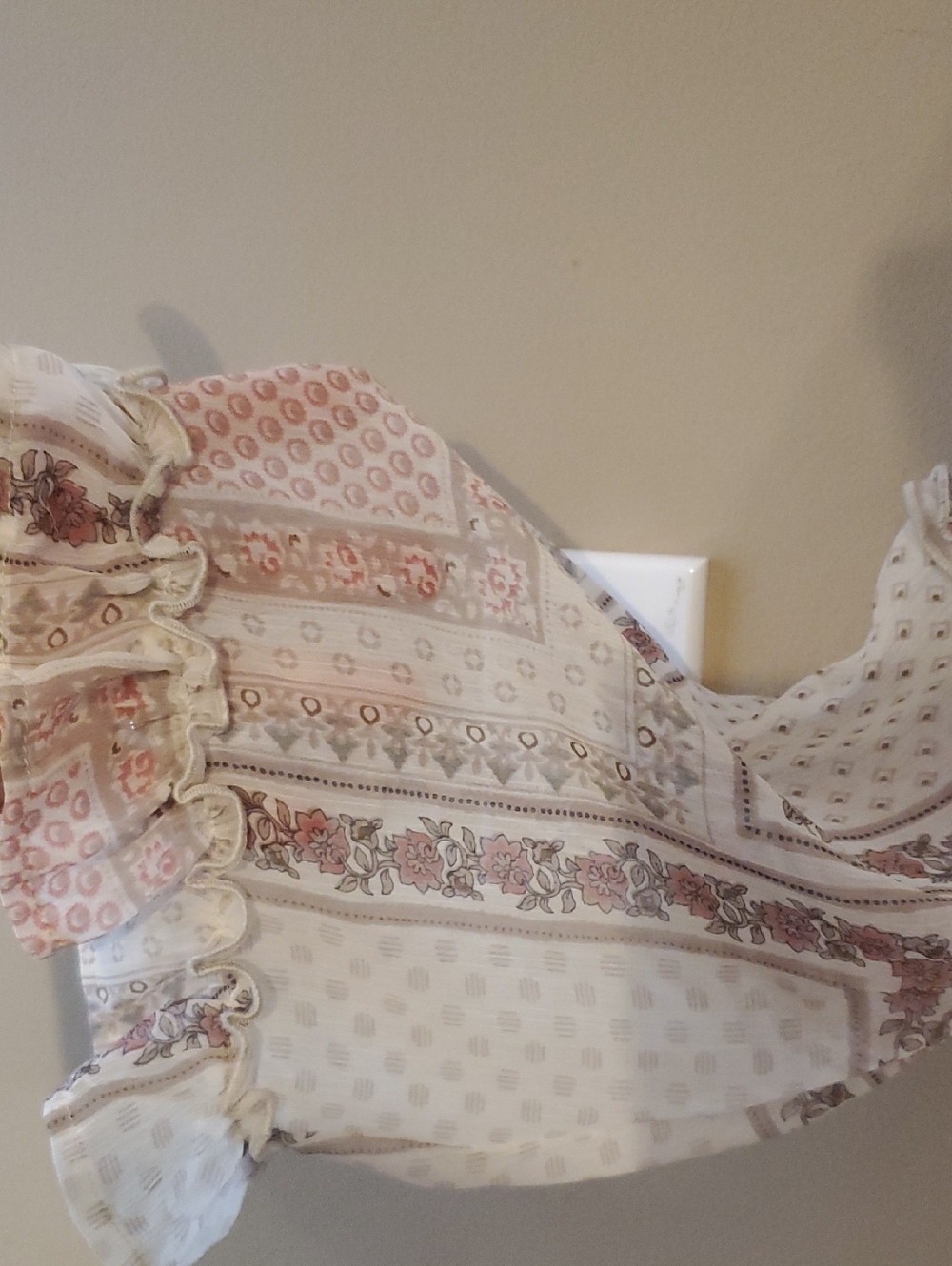 Style Rack Multicolor Crop Boho Patchwork 2 Tie Top Size S - Picture 4 of 9